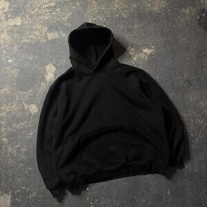 Black Essential Blank Baggy Hoodie